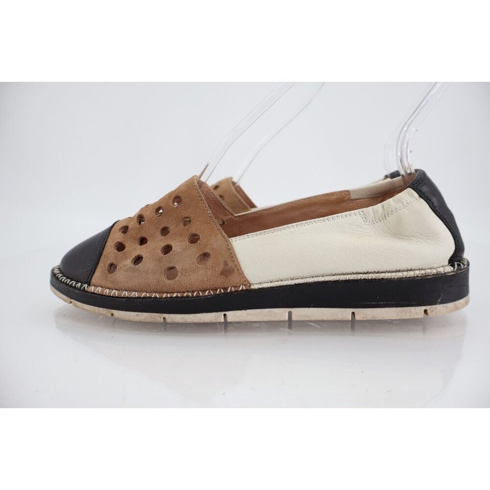 Hispanitas Chica Loafer Women's Size 37 6.5 Brown White Slip on Espadrilles Shoe - Picture 4 of 11